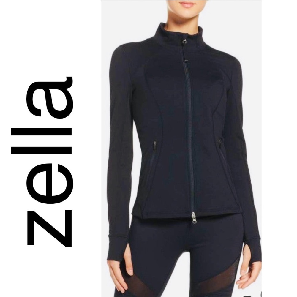 NEW!! ZELLA Black Presence Zip Up Jacket. NWT. SZ:M(8-10). NOW:$40. MRSP: $89. - Picture 1 of 9